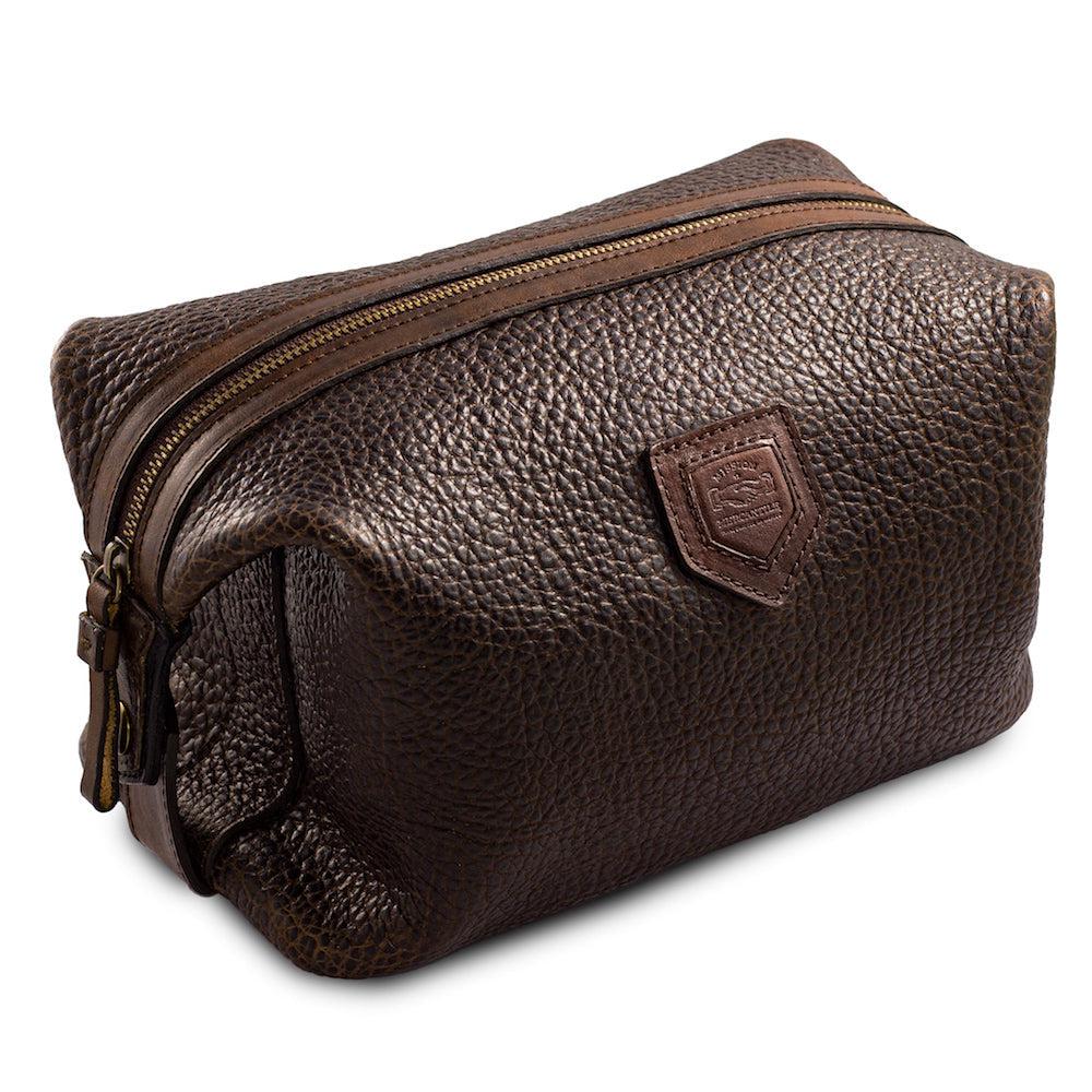 Theodore Leather Toiletry Wash Bag Mission Mercantile Leather Goods