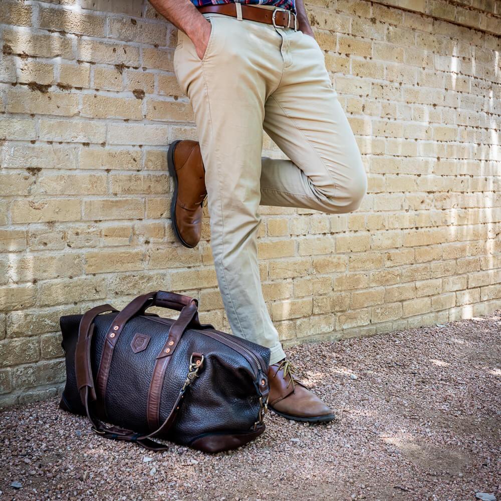 Theodore Leather Weekender Duffle Bag Mission Mercantile Leather Goods