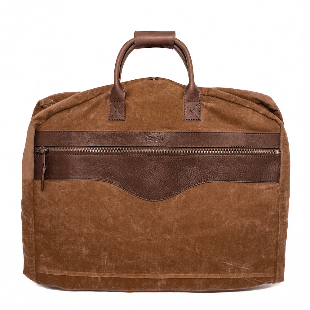 Campaign Waxed Canvas Garment Bag Mission Mercantile Leather Goods