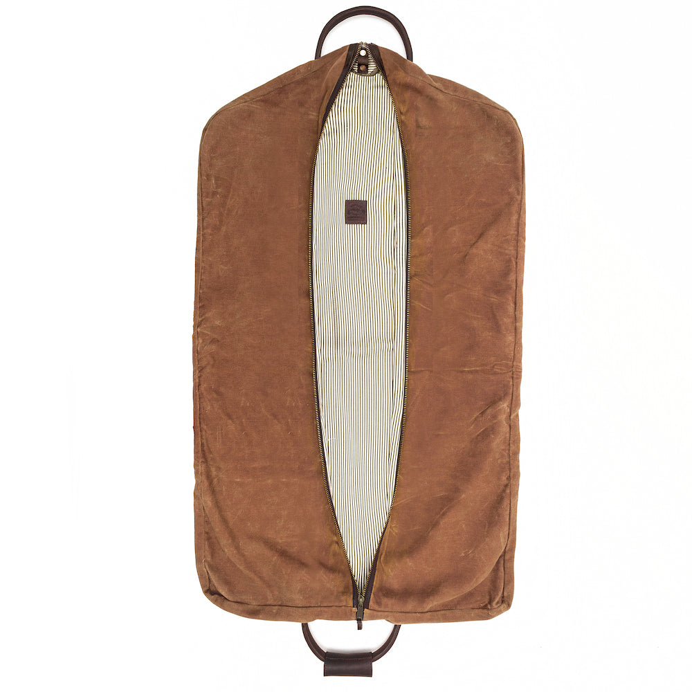 Campaign Waxed Canvas Garment Bag Mission Mercantile Leather Goods