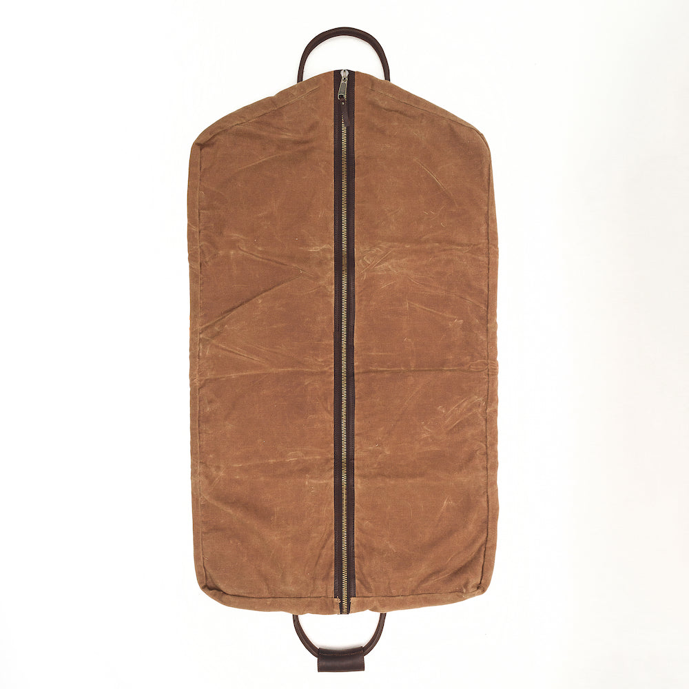 Campaign Waxed Canvas Garment Bag Mission Mercantile Leather Goods