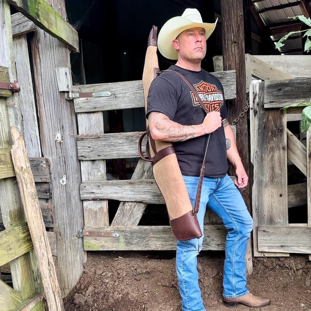 White Wing Waxed Canvas Hunting Shotgun Case Mission Mercantile Leather Goods