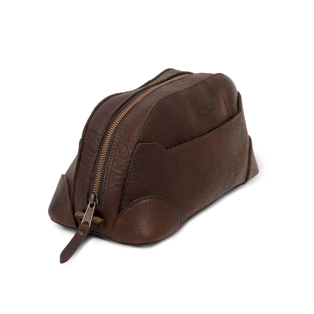 Heritage Leather Stateroom Toiletry Wash Bag Mission Mercantile Leather Goods