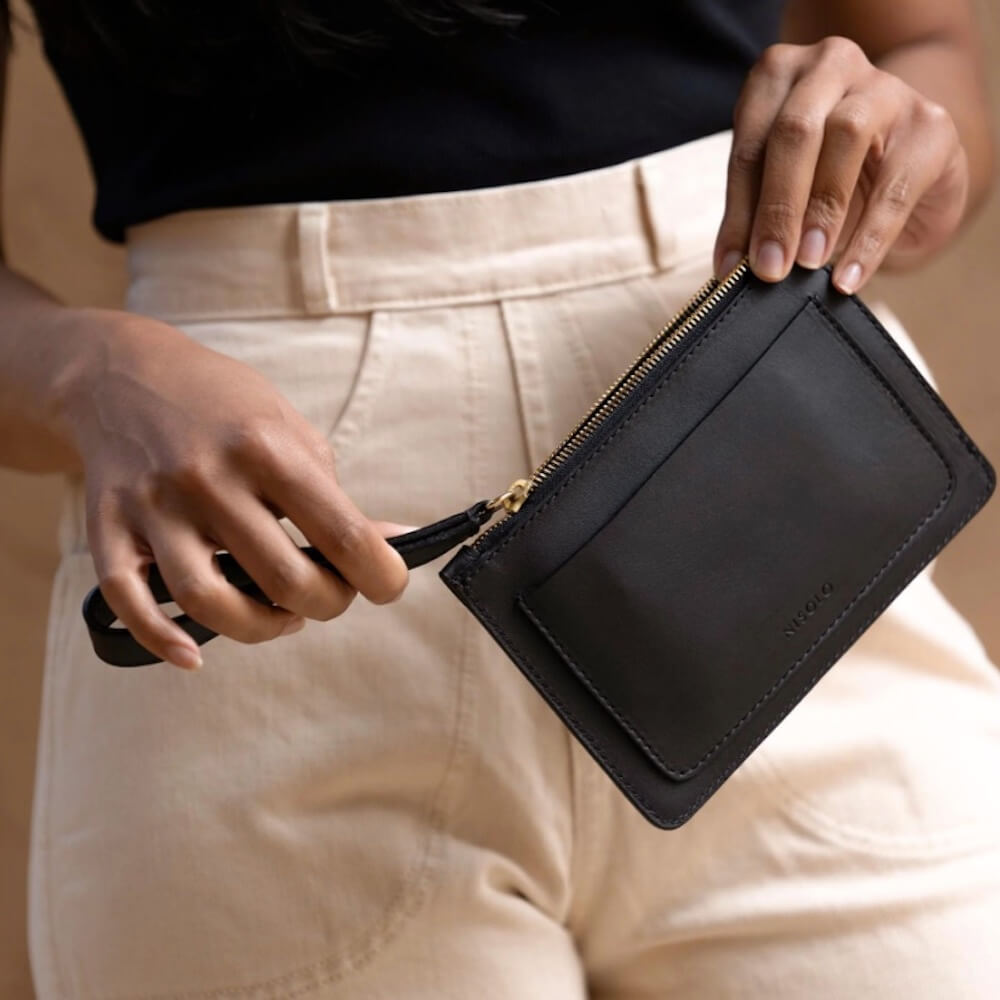 Nisolo Leather Go-To Wristlet Clutch Mission Mercantile Leather Goods