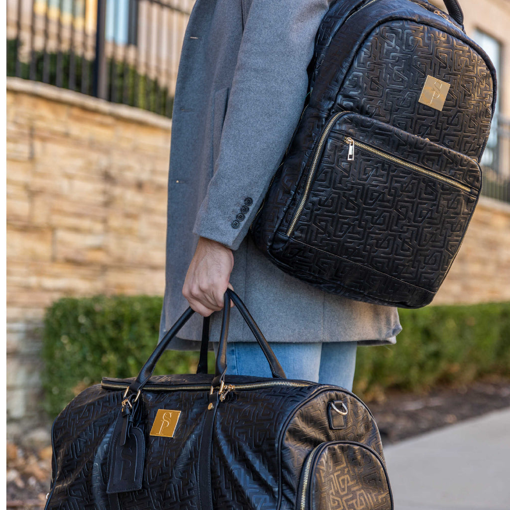 Black Monogram Leather Commuter Bag Sole Premise
