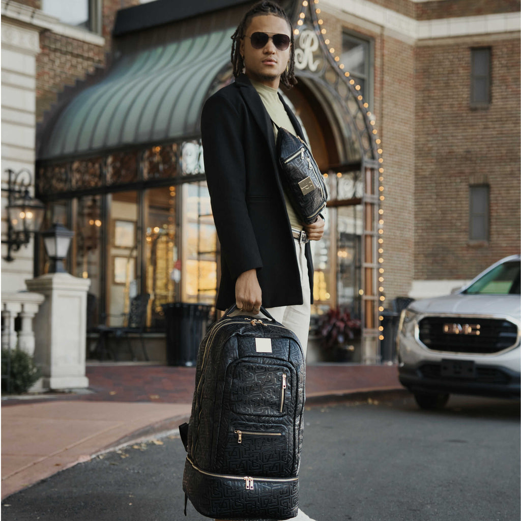 Black Monogram Leather Patented Carry-On Backpack (Only 150 Made) Sole Premise