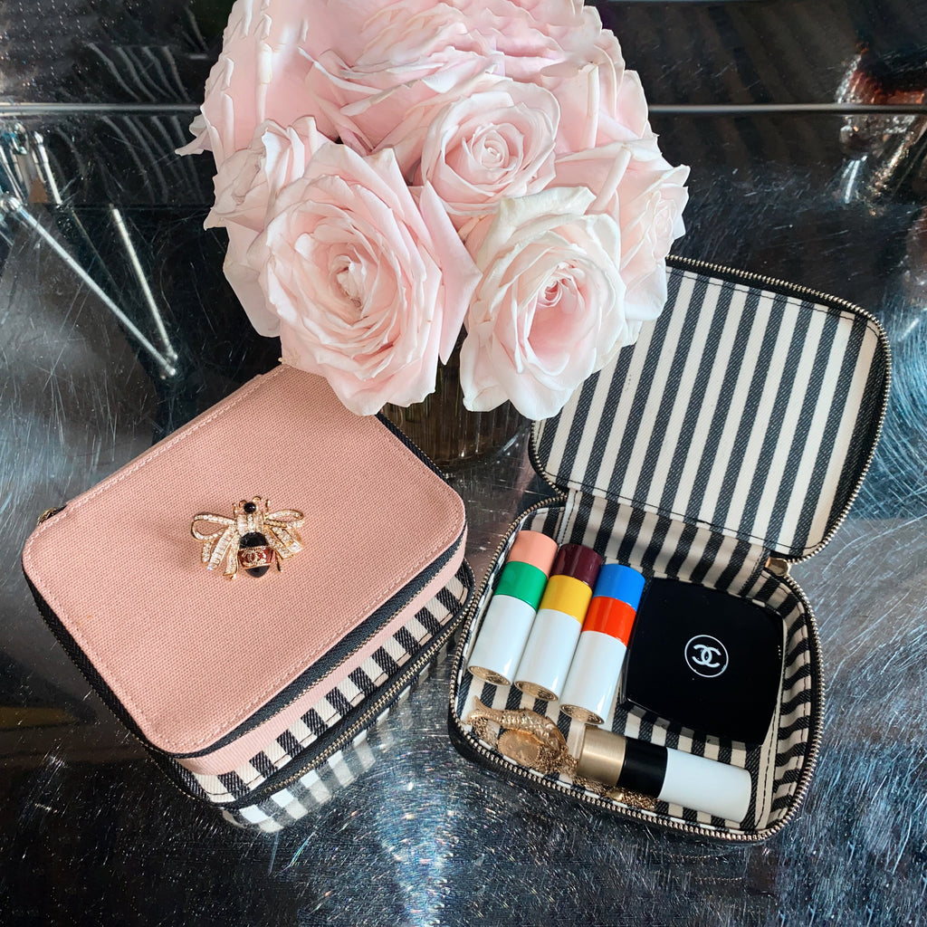 Cosmetics/Trinket Box, Pink/Blush Bag-all