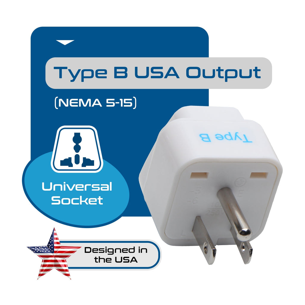 USA, Canada Travel Adapter - Type B - 3 Pack (GP-5) Ceptics