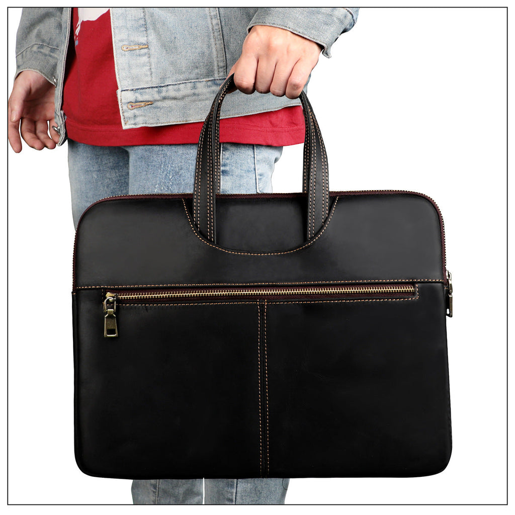 Leather Laptop Organizer Full Grain Leather Laptop Bag Leather iPad Case Mens Leather Briefcase for Laptop RockCow Leather Studio