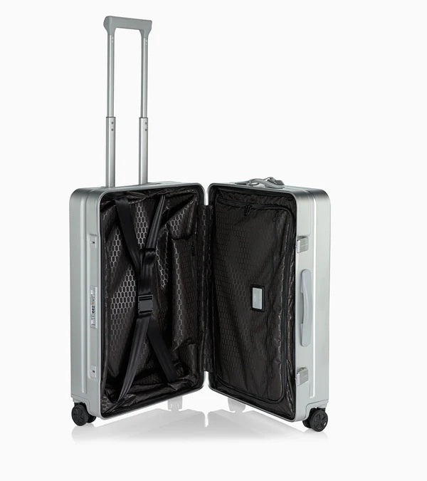 Bric's Porsche Designed 26" Medium Spinner Checked Aluminum Suitcase Brics