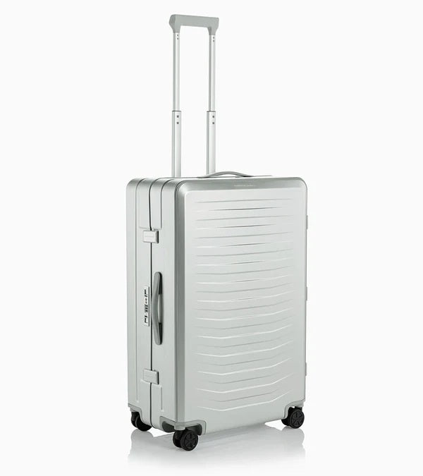 Bric's Porsche Designed 30" Large Spinner Checked Aluminum Suitcase Brics