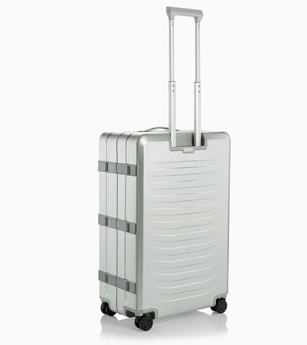 Bric's Porsche Designed 30" Large Spinner Checked Aluminum Suitcase Brics