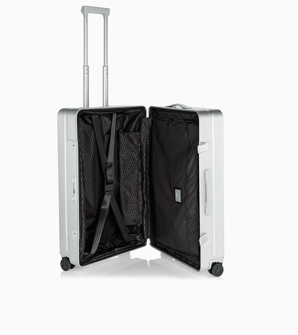 Bric's Porsche Designed 30" Large Spinner Checked Aluminum Suitcase Brics