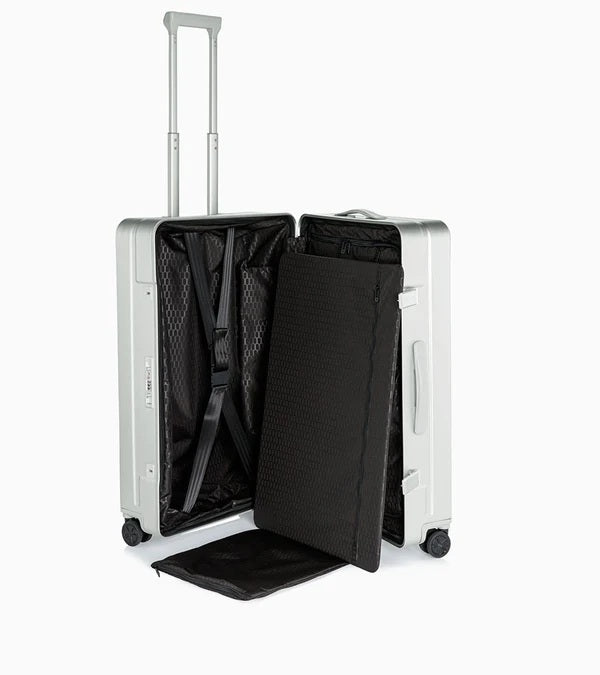 Bric's Porsche Designed 30" Large Spinner Checked Aluminum Suitcase Brics