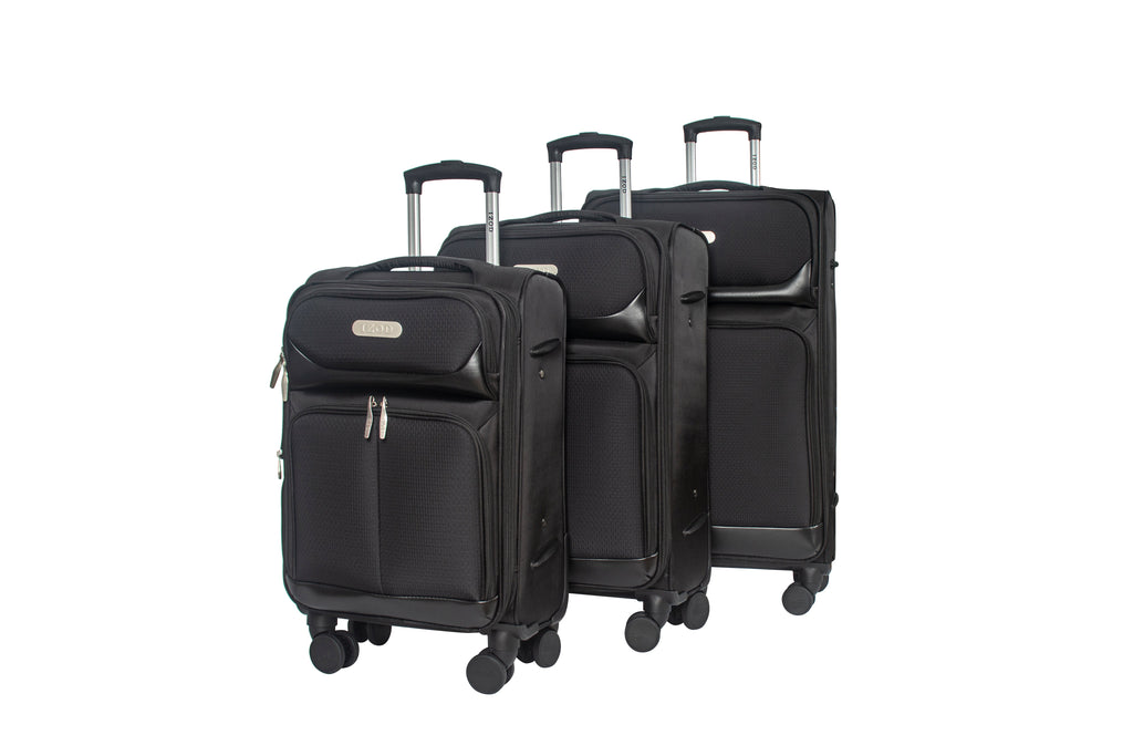 IZOD Ocean Soft Shell Lightweight Expandable 360 Dual Spinning Wheels Combo Lock 28", 24", 20" 3 Piece Luggage Set - LuggageDesigners
