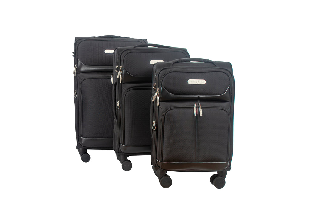 IZOD Ocean Soft Shell Lightweight Expandable 360 Dual Spinning Wheels Combo Lock 28", 24", 20" 3 Piece Luggage Set - LuggageDesigners