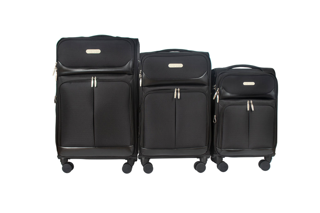 IZOD Ocean Soft Shell Lightweight Expandable 360 Dual Spinning Wheels Combo Lock 28", 24", 20" 3 Piece Luggage Set - LuggageDesigners