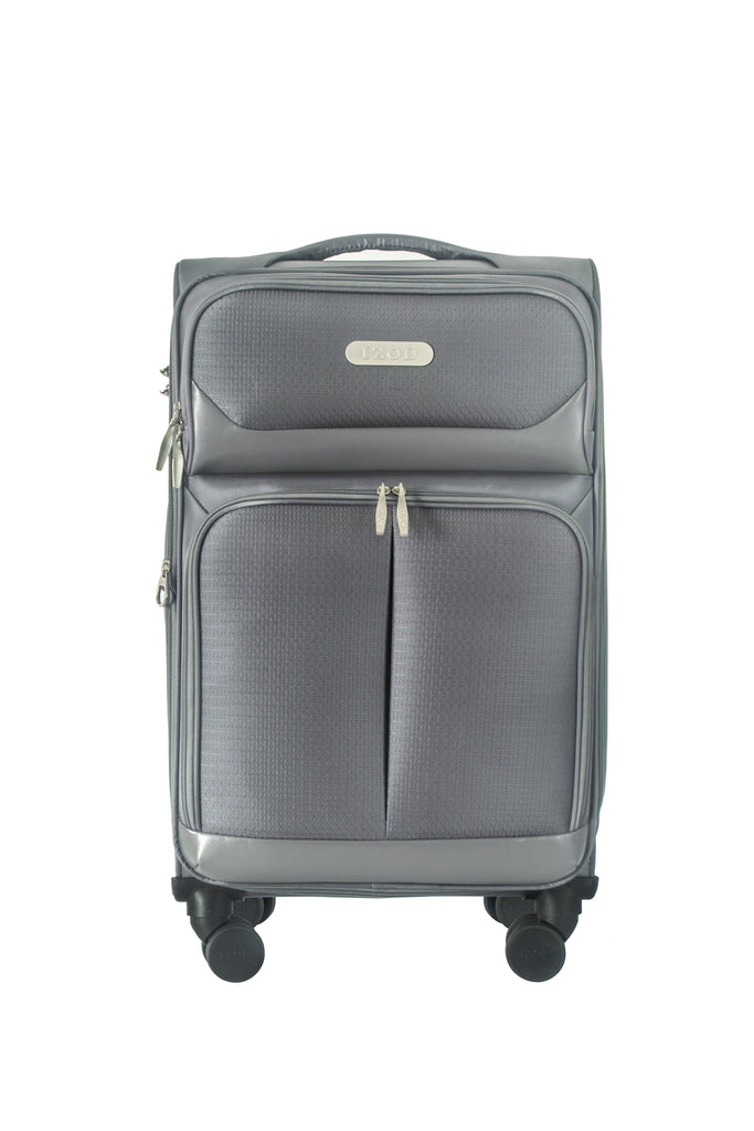 IZOD Ocean Soft Shell Lightweight Expandable 360 Dual Spinning Wheels Combo Lock 28", 24", 20" 3 Piece Luggage Set - LuggageDesigners