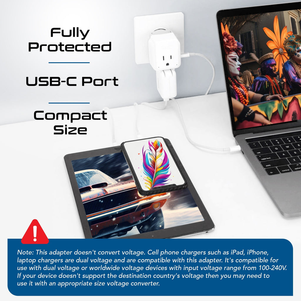 Travel Adapter Set | Type A, B, C, E/F, G, I - USB-C Port with PD + 2 US Outlets (PAK-30-WS) Ceptics