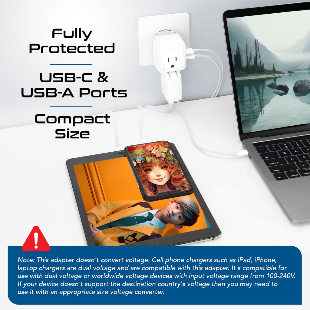 Africa Travel Adapter Set | Type E/F, G, M - USB & USB-C Ports + 2 US Outlets (PAK-AF) Ceptics