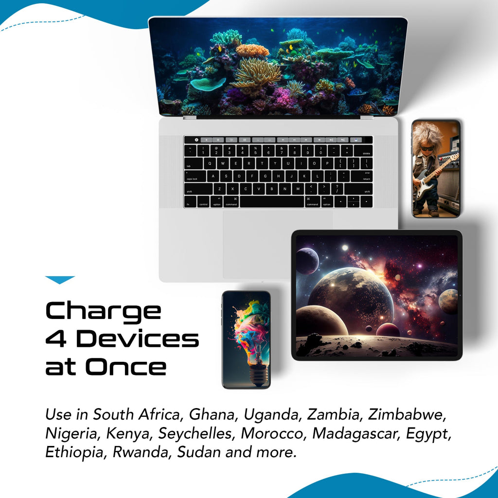 Africa Travel Adapter Set | Type E/F, G, M - USB & USB-C Ports + 2 US Outlets (PAK-AF) Ceptics