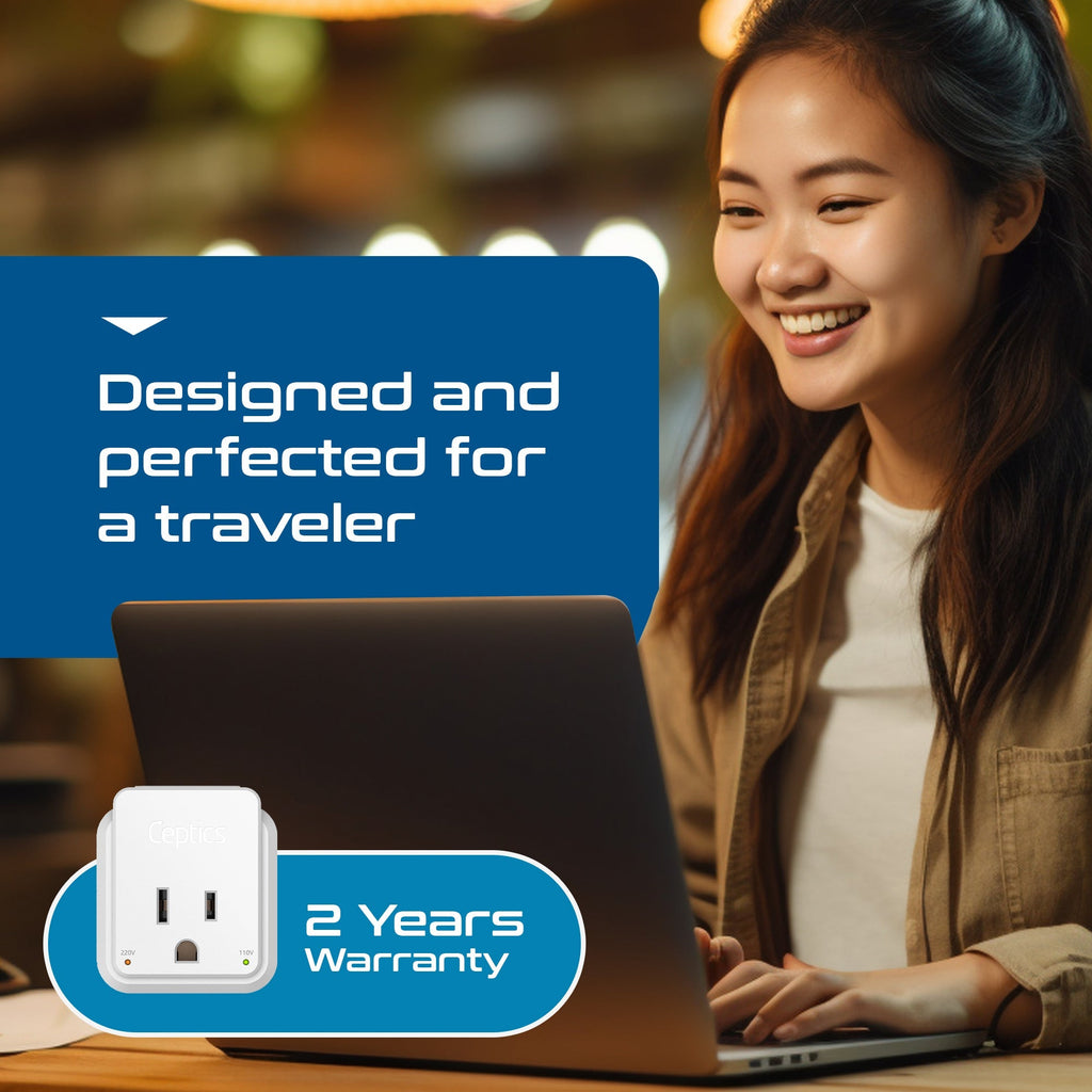 Australia, China, New Zealand Travel Adapter | Type I - USB & USB-C Ports + 2 US Outlets (PAK-AU) Ceptics