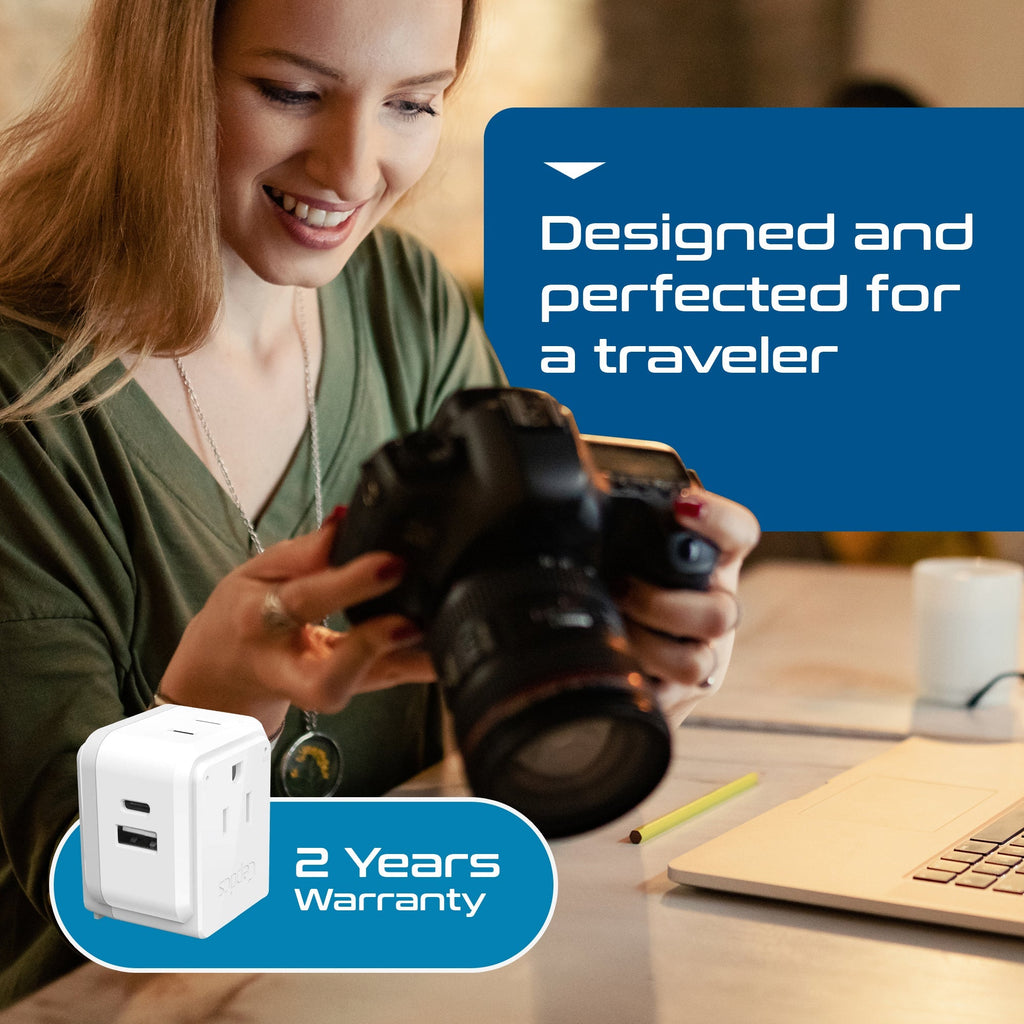 Italy, Chile Travel Adapter Set | Type C, L - USB & USB-C Ports + 2 US Outlets (PAK-IT) Ceptics