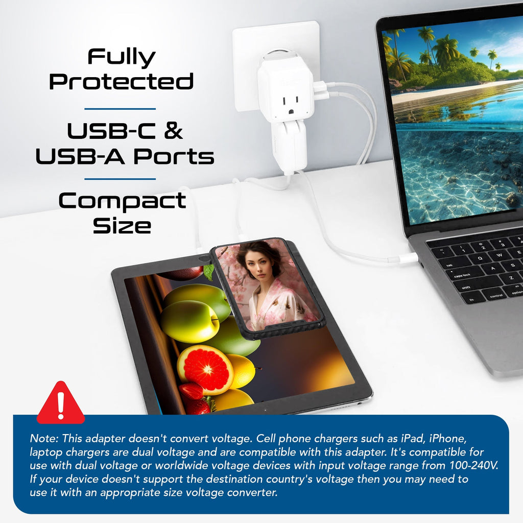 Japan, Philippines Travel Plug Adapter Set | Type A, B - USB & USB-C Ports + 2 US Outlets (PAK-JP) Ceptics