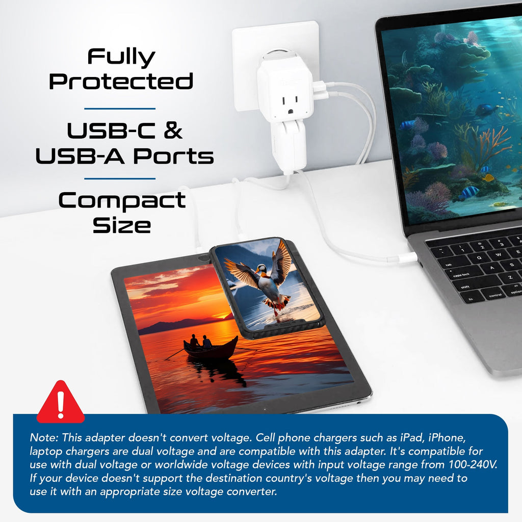 Israel, Jordan, Middle East Travel Adapter Set | Type C, G, H - USB & USB-C Ports + 2 US Outlets (PAK-ME) Ceptics