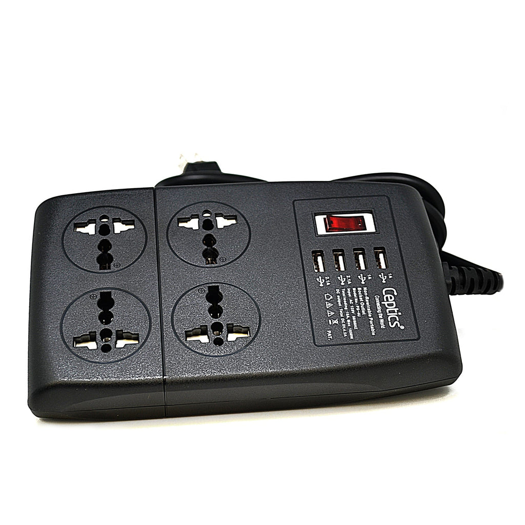 Universal Heavy Duty Power Strip 4x Outlet - 4x USB (PS-4U) Ceptics