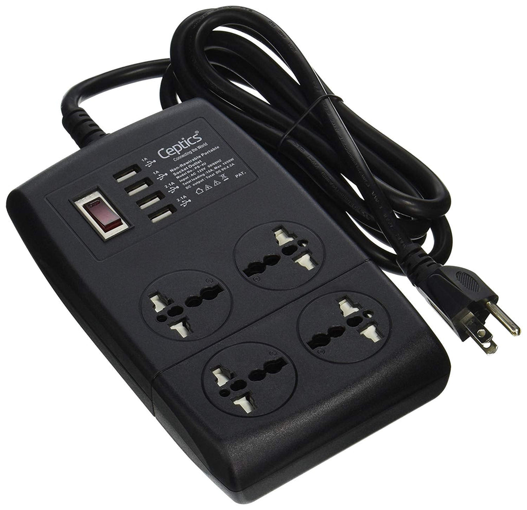 Universal Heavy Duty Power Strip 4x Outlet - 4x USB (PS-4U) Ceptics