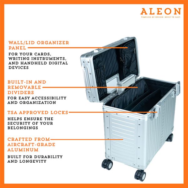 Aleon 17" 4-Wheeled Aluminum Pilot Case Aleon