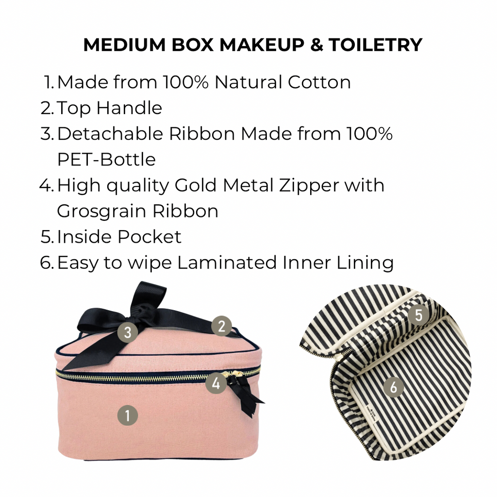 Medium Box Makeup & Toiletry, Pink/Blush Bag-all