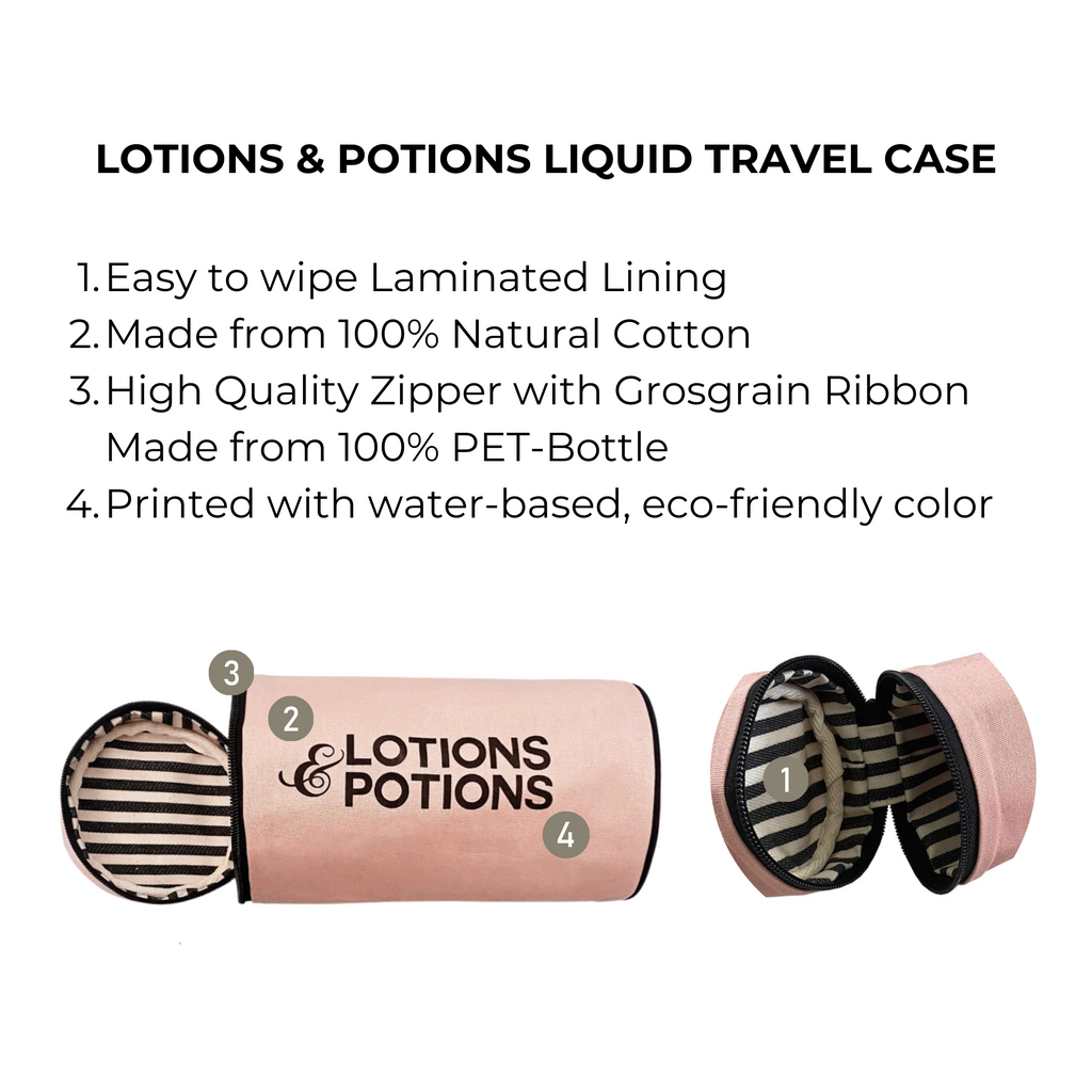 Lotions & Potions, Liquid Travel Case, Pink/Blush Bag-all
