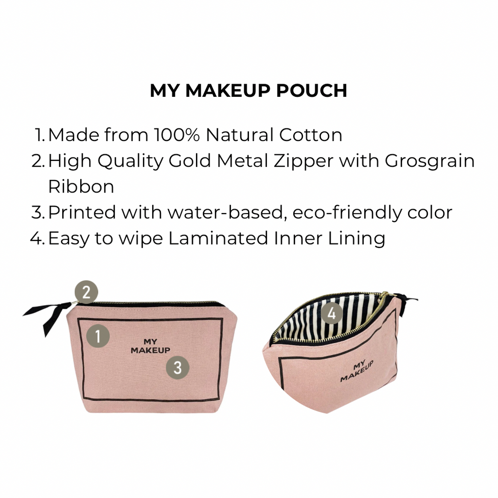My Makeup Pouch, Coated Lining, Pink/Blush Bag-all