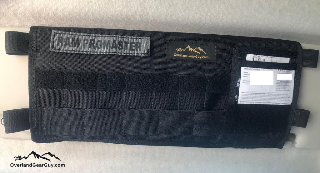 ProMaster Van Sun Visor Organizer (without mirror) Overland Gear Guy