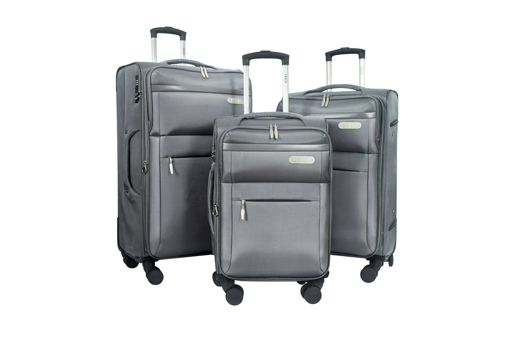 IZOD River Soft Shell Lightweight Expandable 360 Dual Spinning Wheels Combo Lock 28", 24", 20" 3 Piece Luggage Set - LuggageDesigners