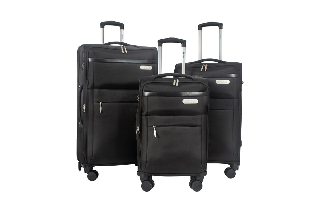 IZOD River Soft Shell Lightweight Expandable 360 Dual Spinning Wheels Combo Lock 28", 24", 20" 3 Piece Luggage Set - LuggageDesigners