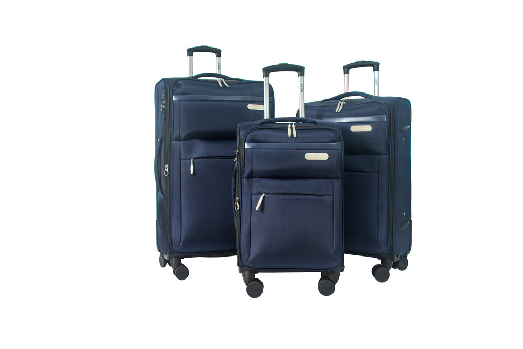 IZOD River Soft Shell Lightweight Expandable 360 Dual Spinning Wheels Combo Lock 28", 24", 20" 3 Piece Luggage Set - LuggageDesigners