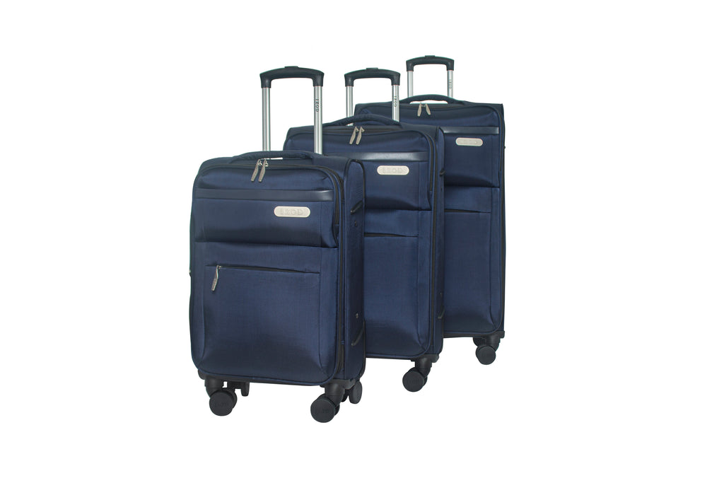 IZOD River Soft Shell Lightweight Expandable 360 Dual Spinning Wheels Combo Lock 28", 24", 20" 3 Piece Luggage Set - LuggageDesigners