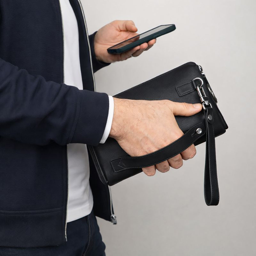 Lupus Leather Clutch Bag - LuggageDesigners