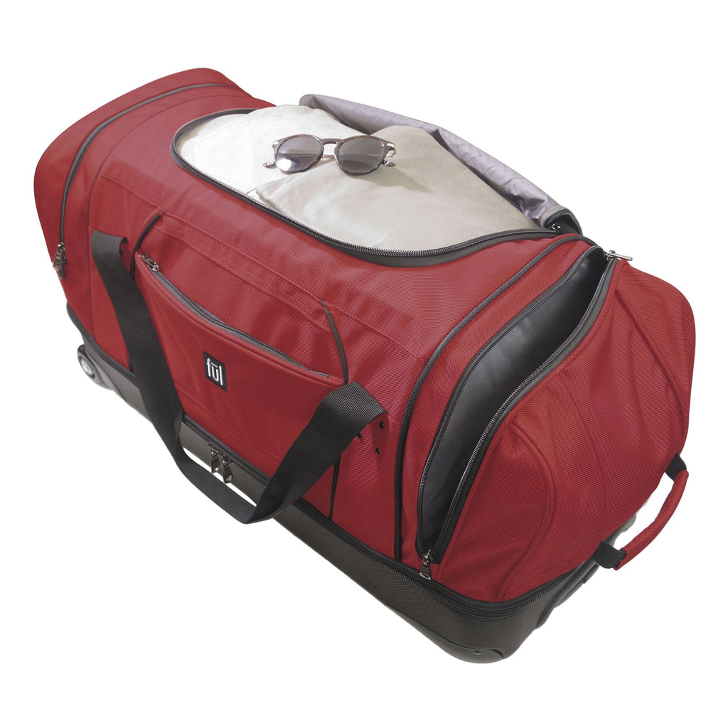 Workhorse 30" Split Level Dark Red FŪL Rolling Duffel Bag Ful Luggage