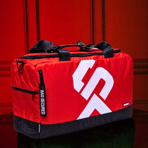 Red Sneaker Duffle Sole Premise