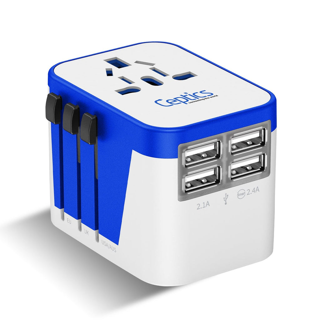 All-In-One International Travel Plug Adapter - 4 USB Ports (UP-9KU) Ceptics