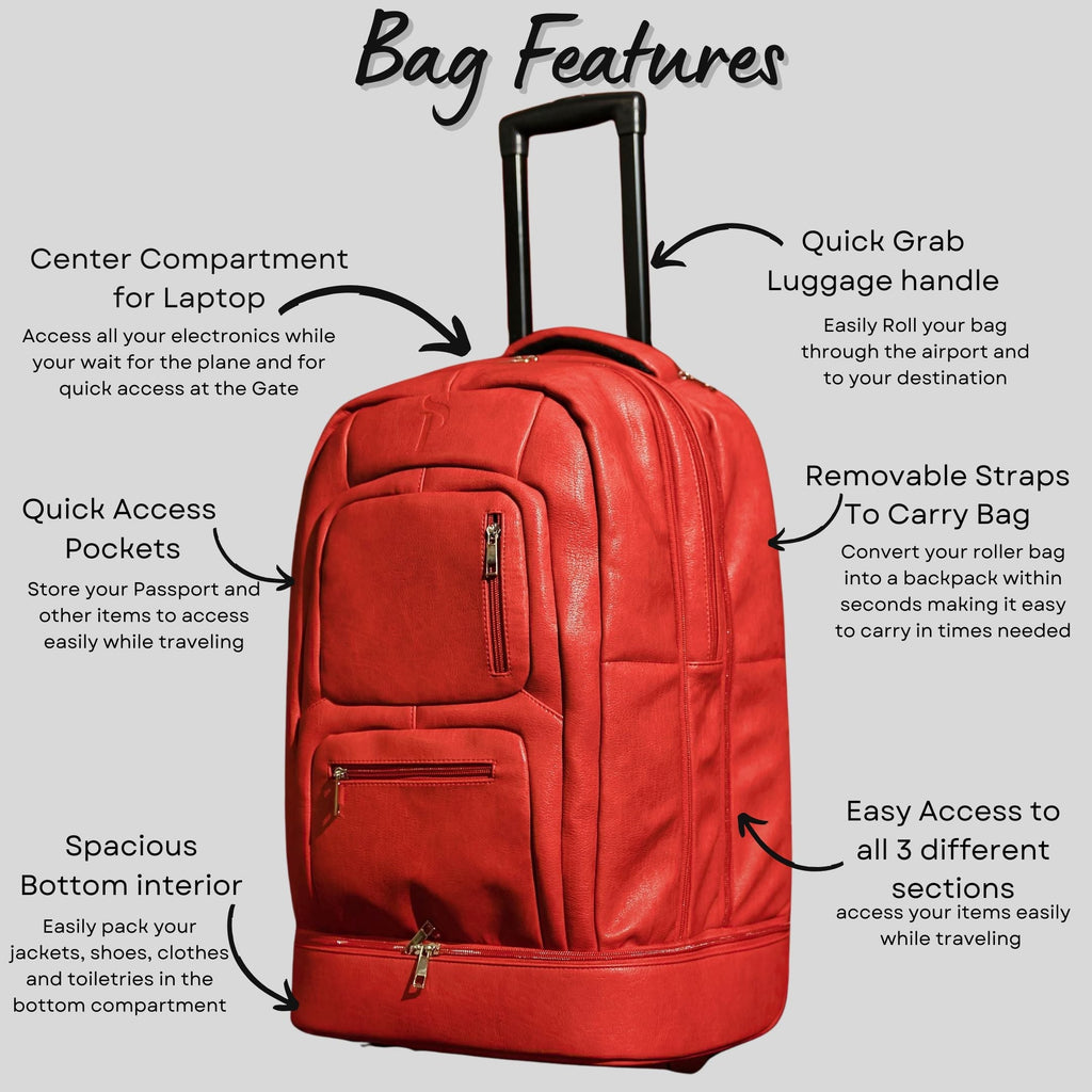 Red Leather Carry-On Roller Bag (Only 150 Made) Sole Premise