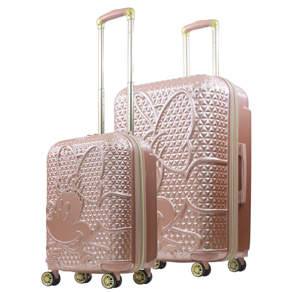 Disney Minnie Mouse Rolling Luggage 2 Piece Set Rose Gold Ful Luggage