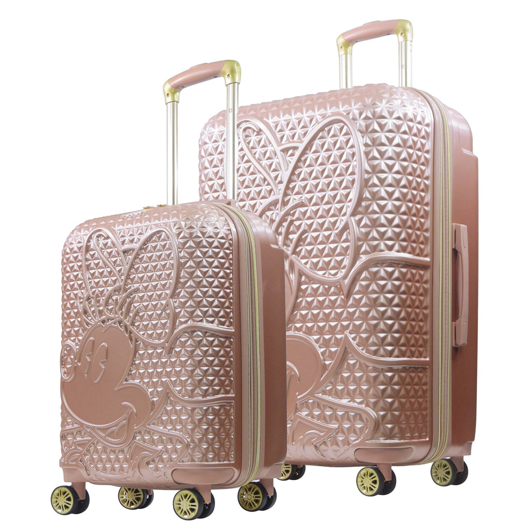 Disney Minnie Mouse Rolling Luggage 2 Piece Set Rose Gold Ful Luggage