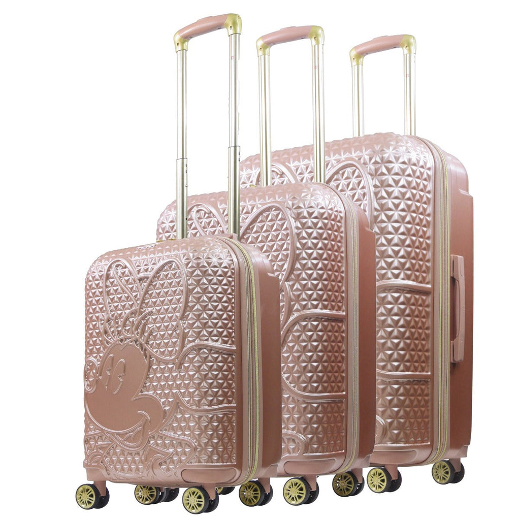 Disney Minnie Mouse Rolling Luggage 3 Piece Set Rose Gold Ful Luggage