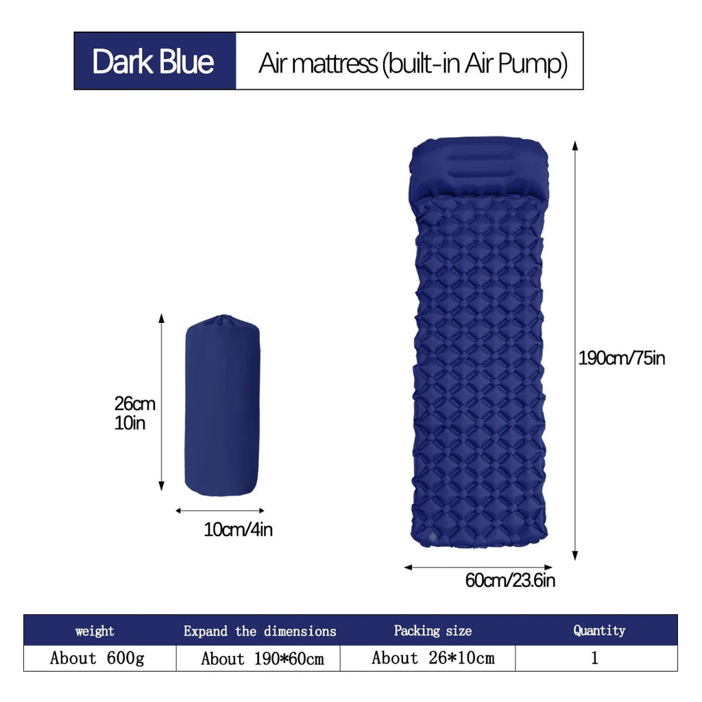 Outdoor Camping Sleeping Pad Folding Sleep Mat Beach Inflat Mattress with Pillows Ultralight Air Mat Travel Hiking New Social Buzz eSIMs