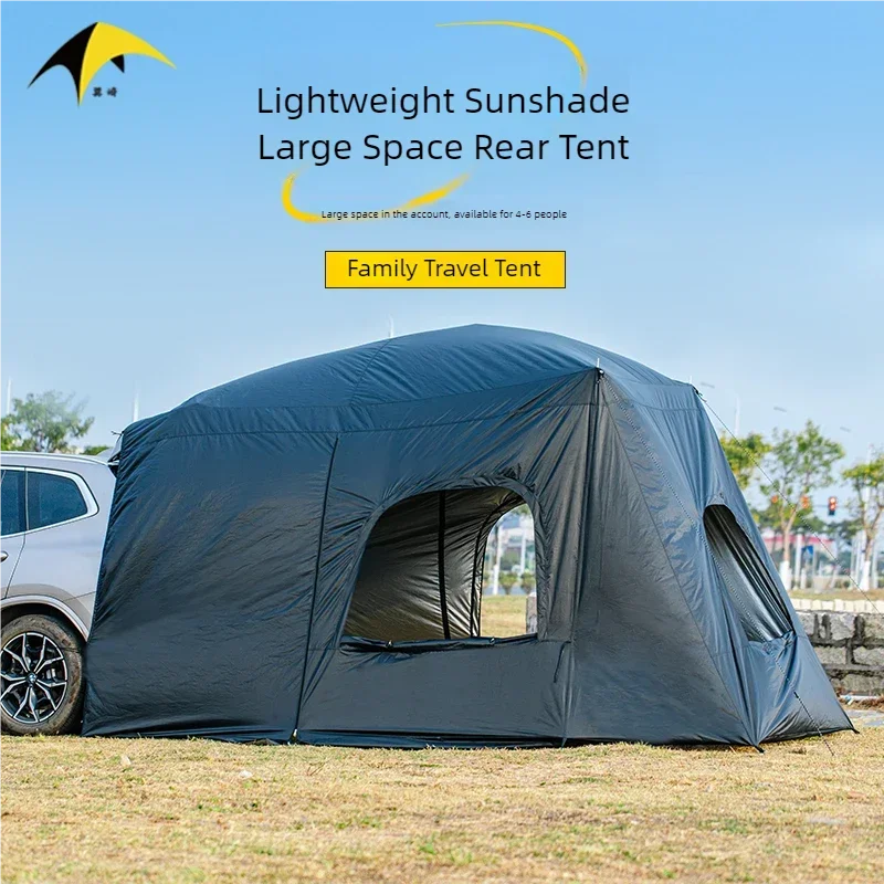 Universal SUV Camping Tent with Spacious Awning Waterproof Car Tent Easy Setup for Backpacking Traveling Outdoors Car Tail Tent Social Buzz eSIMs